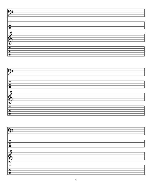 Blank Sheet Music for Bass Guitar - Book Creators